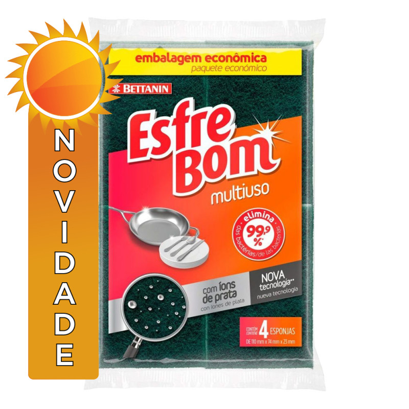 ESPONJA P/ LOUÇAS ESFREBOM BETTANIN C/4UN MULTIUSO - UNIDADE