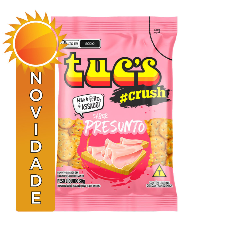 BISCOITO TUC'S CRUSH 50GR PRESUNTO - CX COM 48 PC