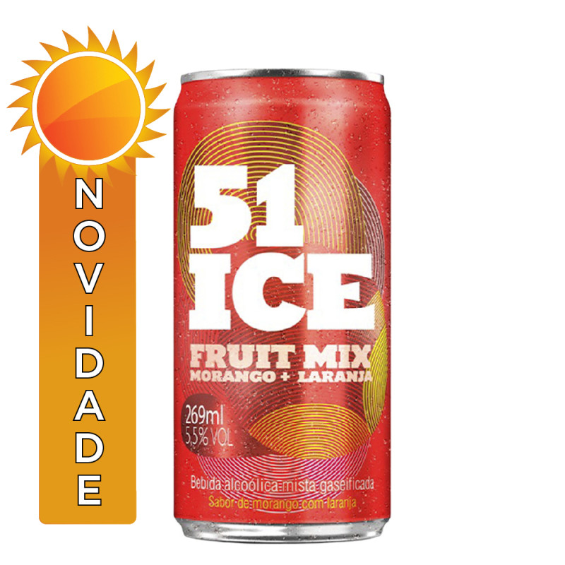 51 ICE LATA 269ML FRUIT MIX MORANGO + LARANJA - FD COM 6 UN