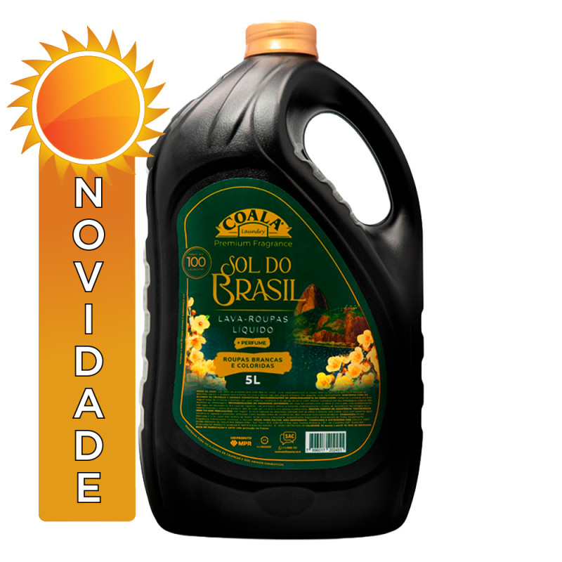 LAVA ROUPAS LÍQUIDO COALA 5 LITROS SOL DO BRASIL - CX COM 3 UN