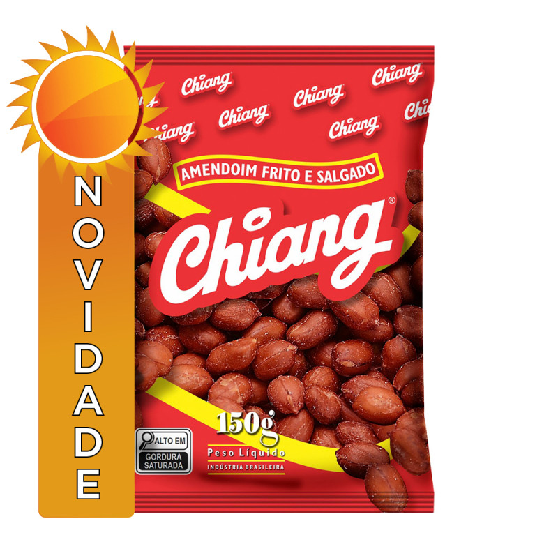 AMENDOIM CHIANG 150GR FRITO E SALGADO - CX COM 12 PC