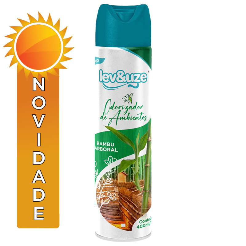 ODORIZANTE DE AMBIENTE LEV&UZE 400ML BAMBU ARBORAL - CX COM 6 UN