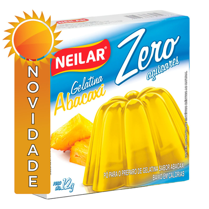 GELATINA ZERO AÇÚCARES NEILAR 12GR ABACAXI - CX COM 24 UN
