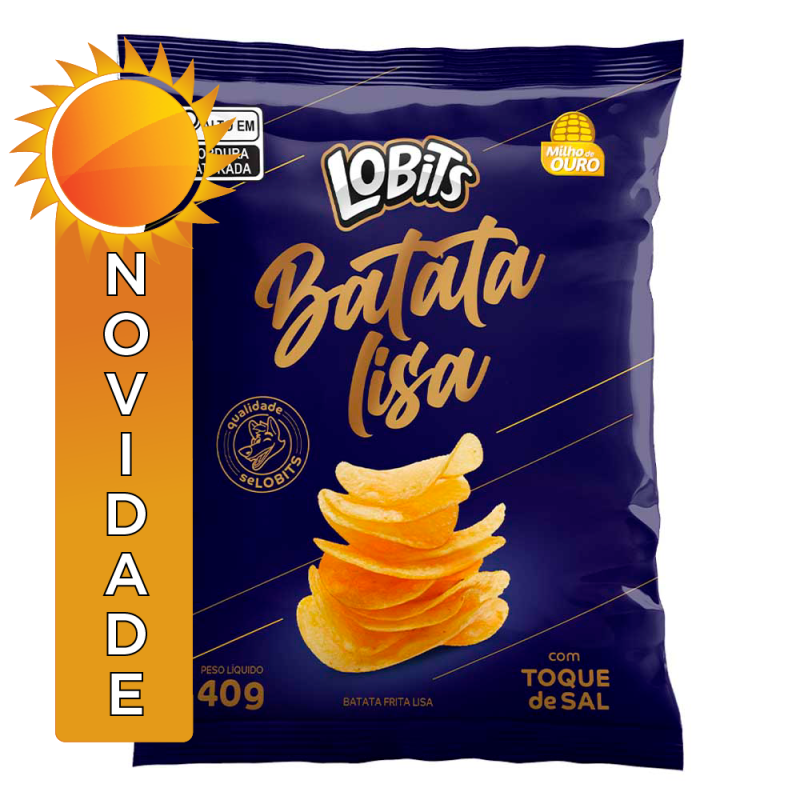 BATATA LISA LOBITS 40GR ORIGINAL COM TOQUE DE SAL - CX COM 30 UN