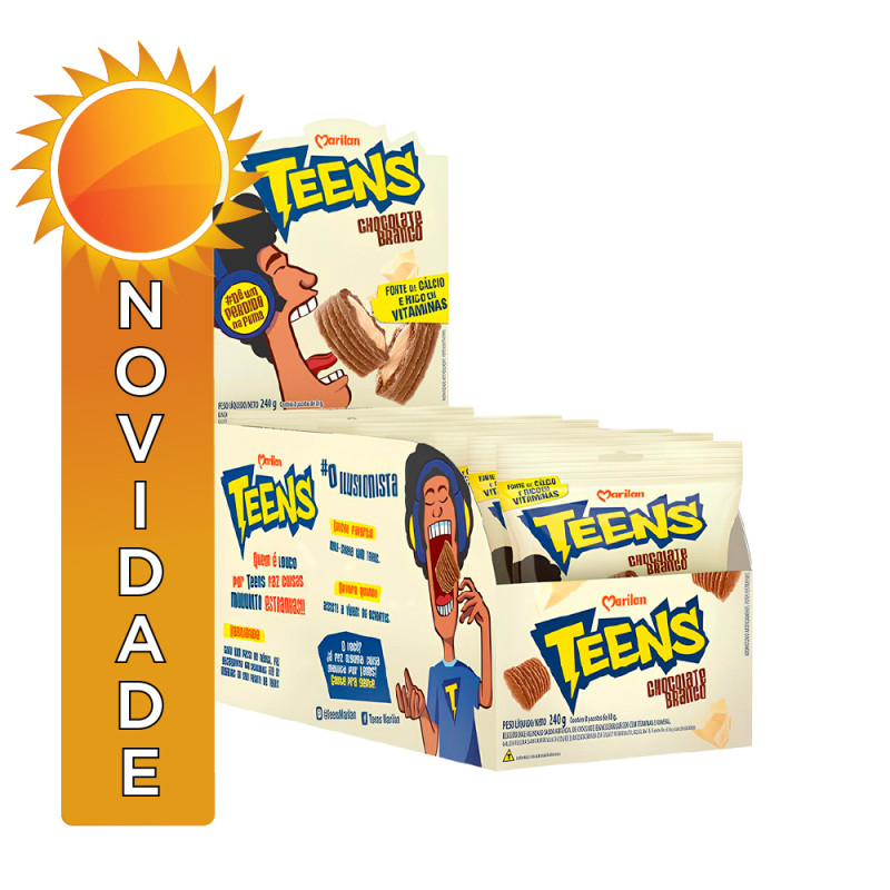 TEENS SNACK MARILAN 30GR CHOCOLATE BRANCO - DP COM 8 PC