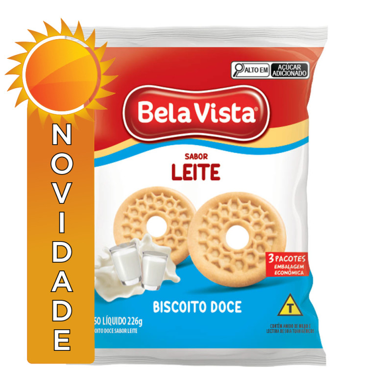 BISCOITO BELA VISTA 226GR LEITE - CX COM 20 PC