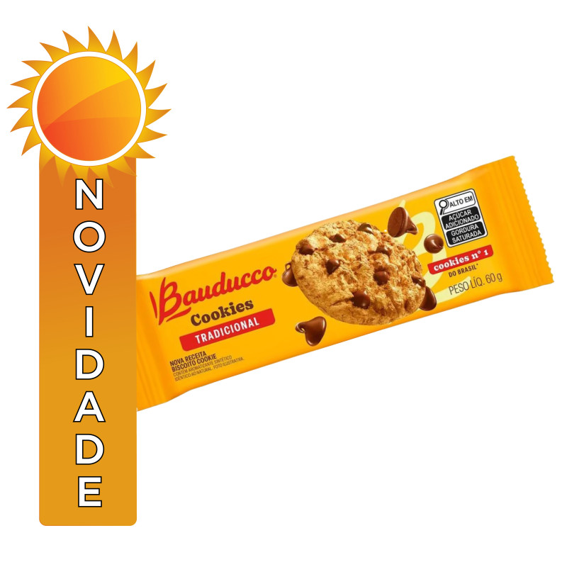 COOKIES BISCOITO BAUDUCCO 60GR  ORIGINAL - CX COM 45 UN