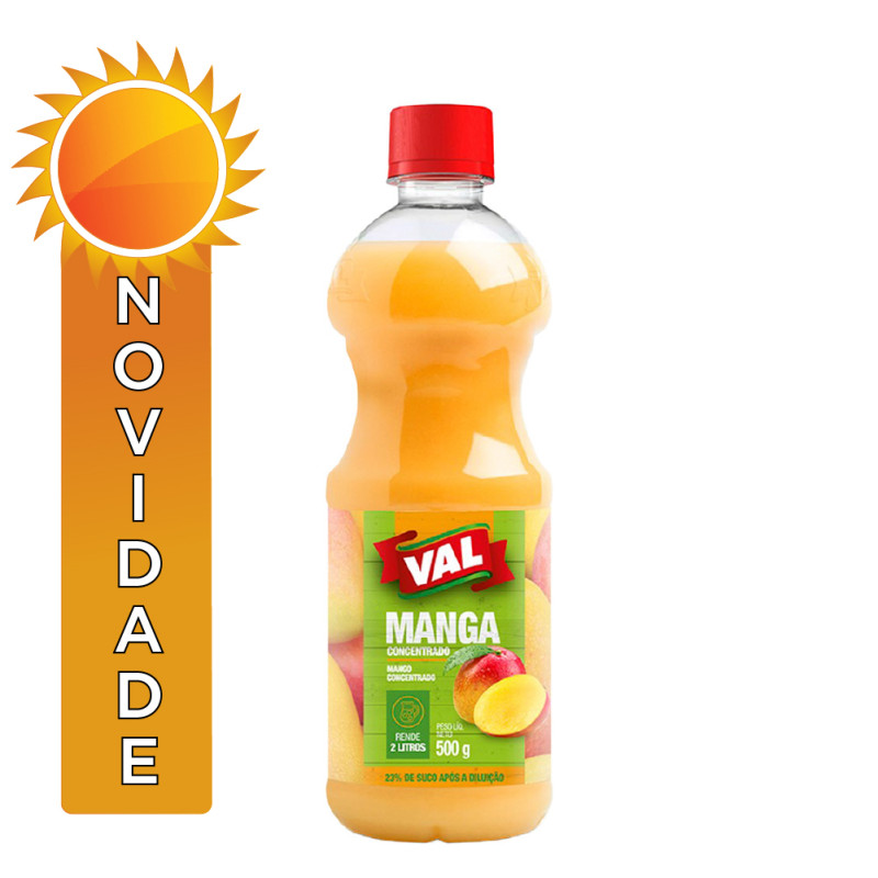 SUCO CONCENTRADO VAL 500ML MANGA - CX COM 12 UN