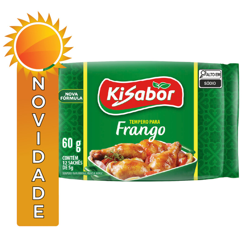 TEMPERO KISABOR 5X12GR FRANGO - CX COM 30 UN