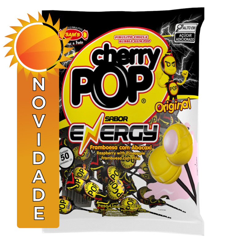 PIRULITO CHERRY POP SAM'S 14GR ORIGINAL ENERGY - PC COM 50 UN