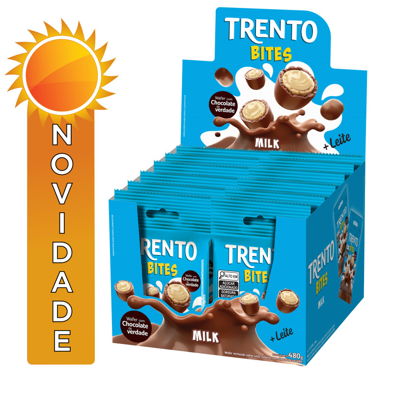 CHOCOLATE TRENTO PECCIN BITES 40GR - MILK DP COM 12 UN