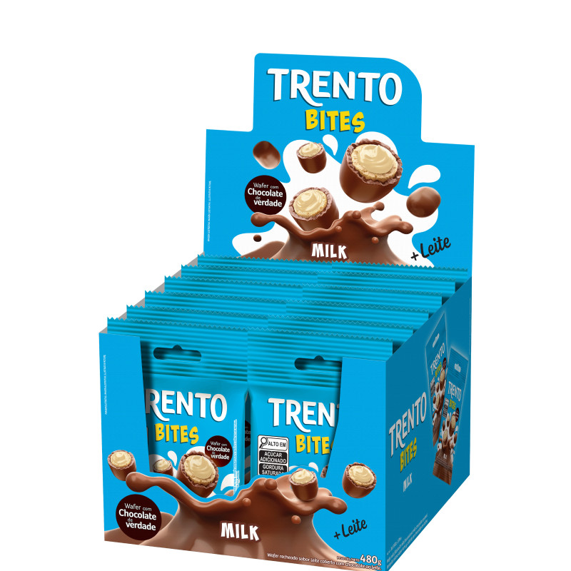 CHOCOLATE TRENTO PECCIN BITES 40GR MILK - DP COM 12 UN