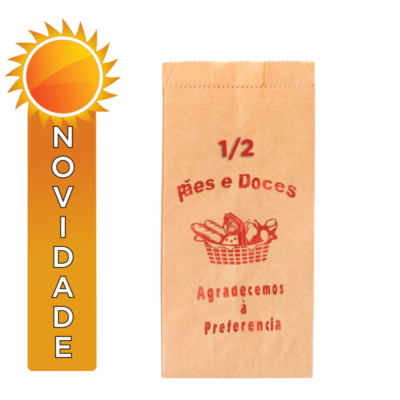 SACO DE PAPEL NATURAL PIN 1/2 - PC COM 500 UN
