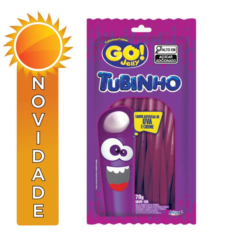 TUBES TUBINHO GO JELLY 70GR UVA - CX COM 12 UN