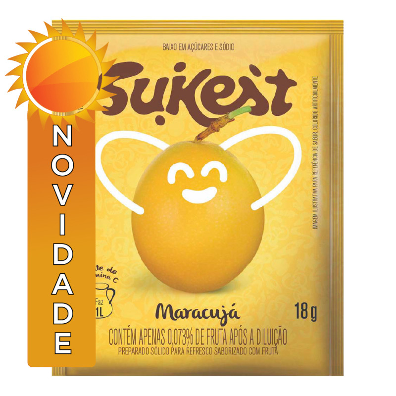REFRESCO EM PÓ SUKEST 18GR MARACUJÁ - DP COM 15 UN
