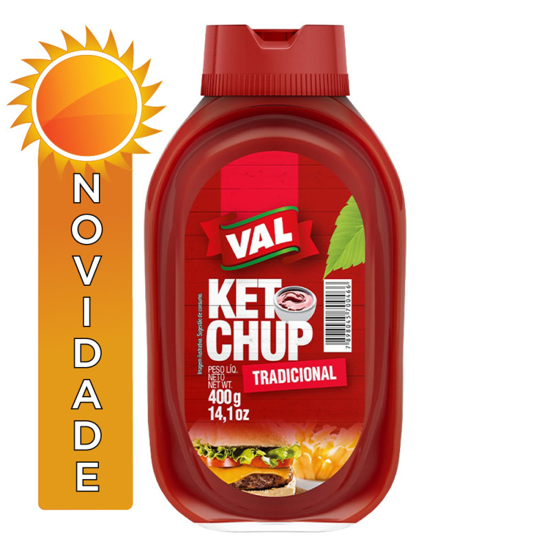 KETCHUP VAL 400GR TRADICIONAL - CX COM 12 UN