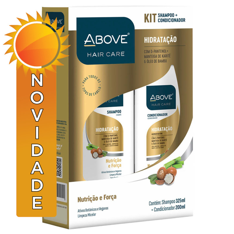 KIT ABOVE SHAMPOO 325ML/CONDICIONADOR 200ML HIDRATAÇÃO - UNIDADE