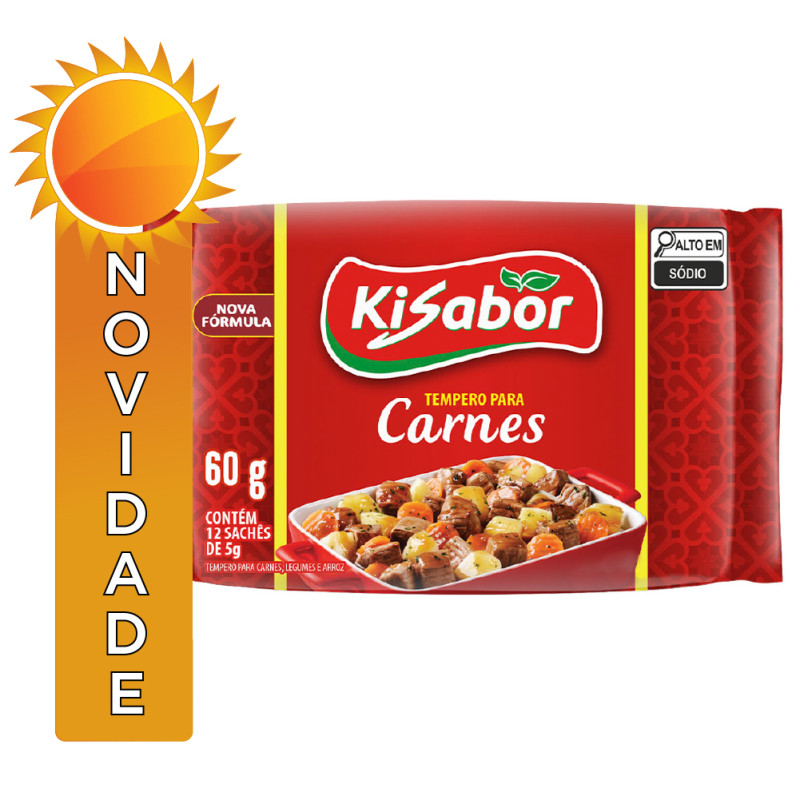 TEMPERO KISABOR 5X12GR CARNE - CX COM 30 UN