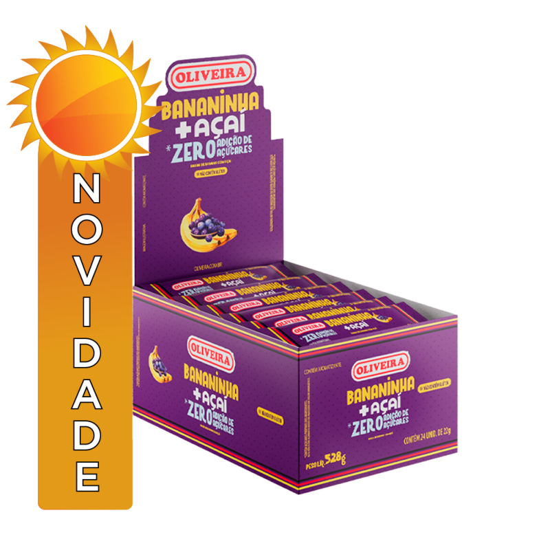 BANANINHA ZERO OLIVEIRA 22GR AÇAÍ - DP COM 24 UN
