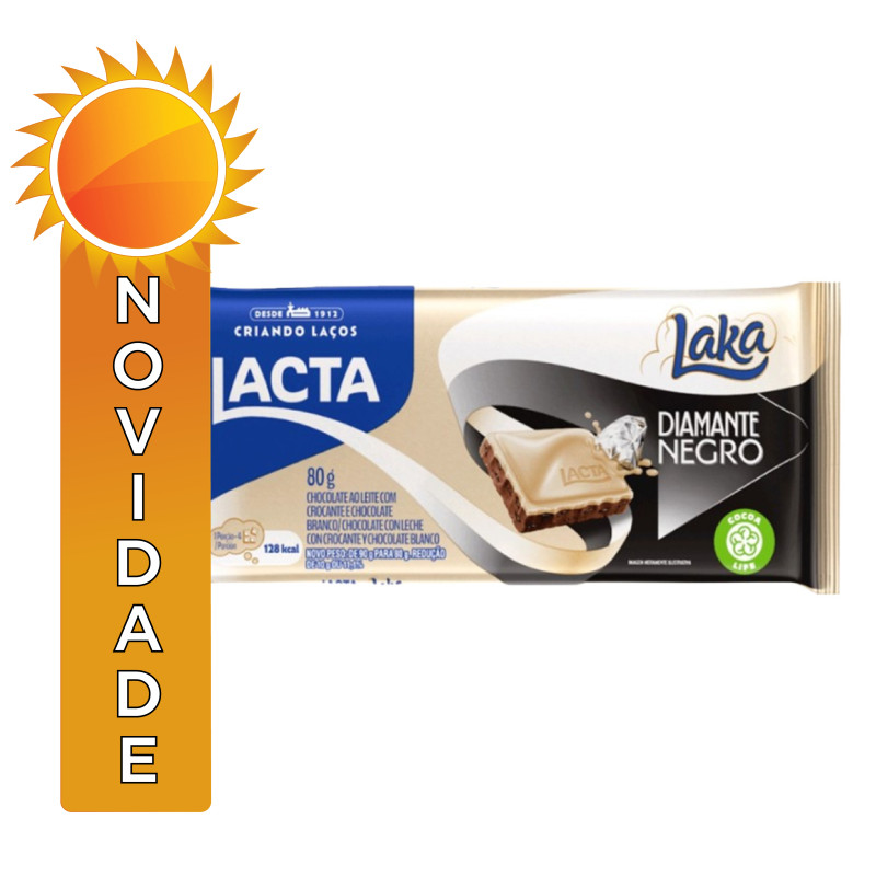 CHOCOLATE LACTA BARRA 80GR  DIAMANTE  LAKA - DP COM 17 UN