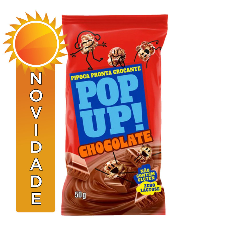 PIPOCA POP UP BEL 50GR CHOCOLATE - CX COM 38 PC