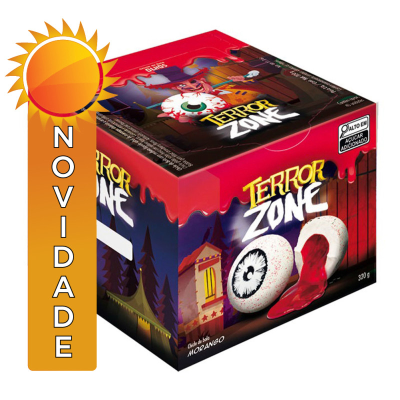 CHICLE SUKEST TERROR ZONE 320GR OLHOS MORANGO - DP COM 40 UN