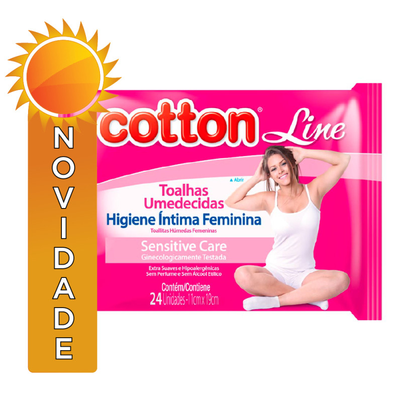 TOALHA UMEDECIDA HIGIENE ÍNTIMA COTTON LINE C/ 24UN  - CX COM 36 UN