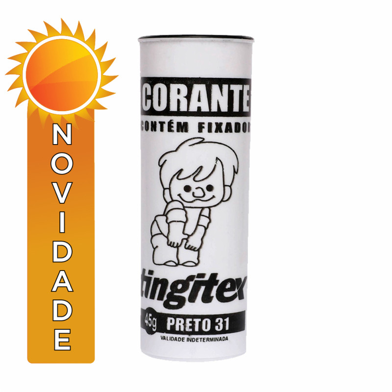 CORANTE PARA ROUPA TINGITEX 45GR PRETO - PC COM 6 UN