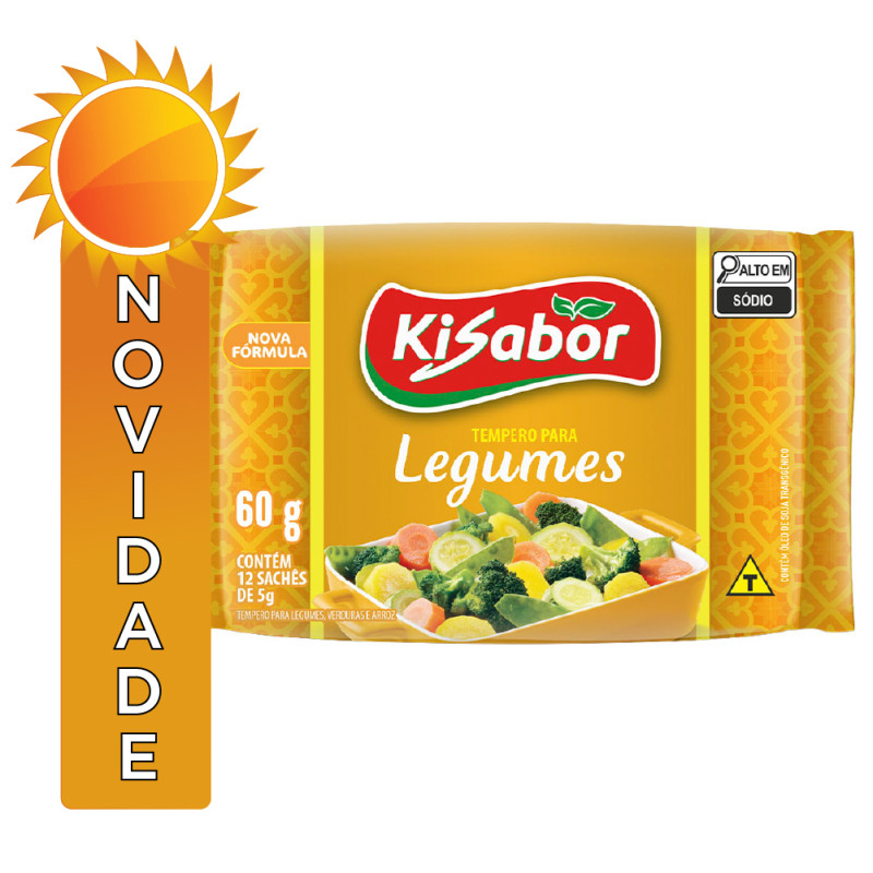 TEMPERO KISABOR 5X12GR LEGUMES - CX COM 30 UN