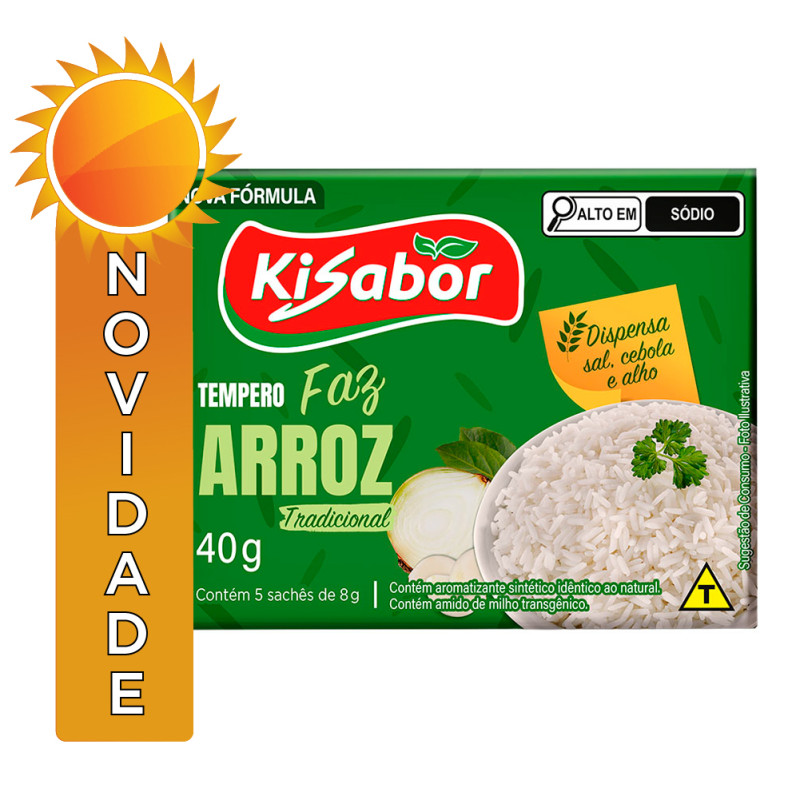 TEMPERO FAZ ARROZ KISABOR 5X8GR TRADICIONAL - CX COM 24 UN