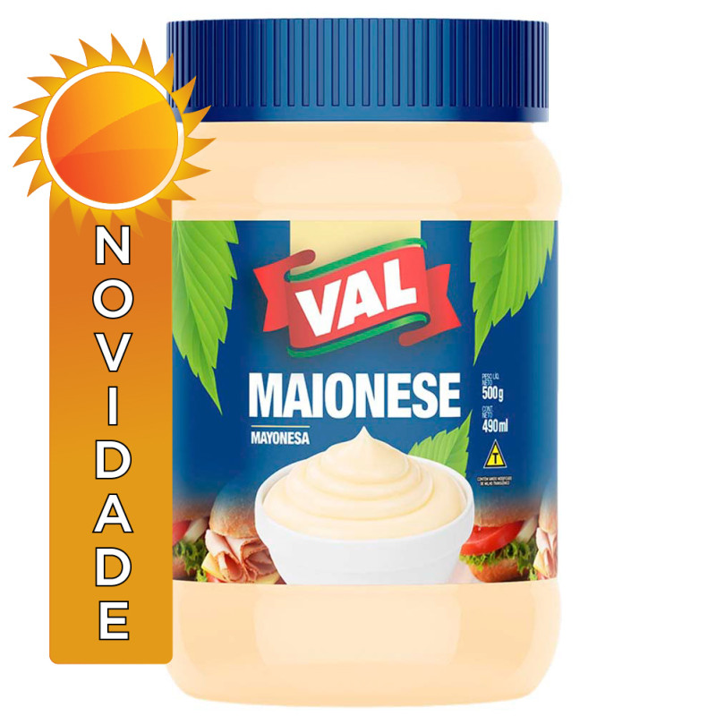 MAIONESE VAL 500GR POTE - CX COM 12 PT
