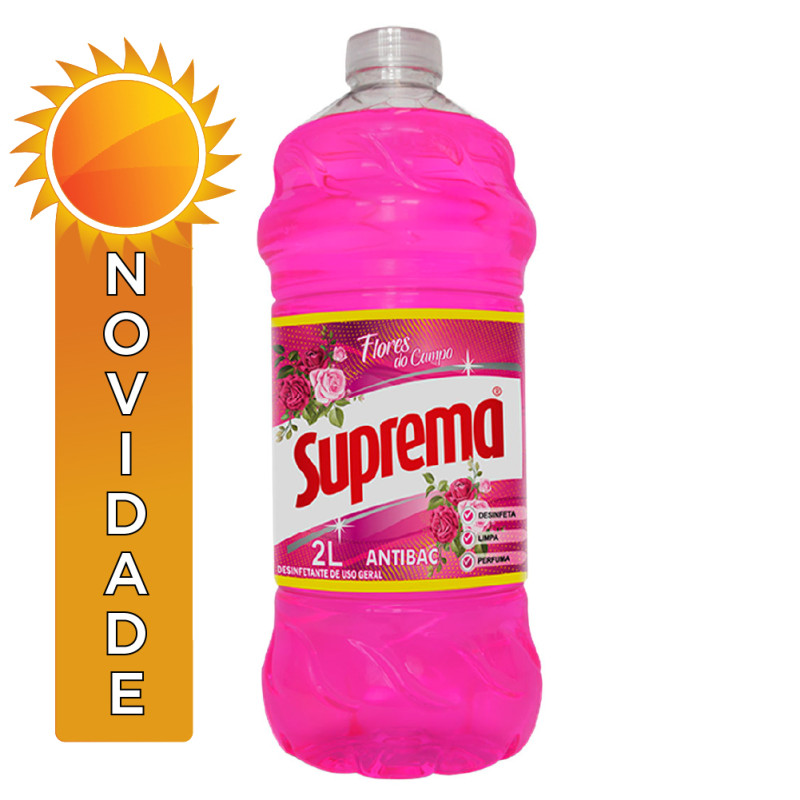 DESINFETANTE SUPREMA 2 LITROS FLORES DO CAMPO - CX COM 6 UN