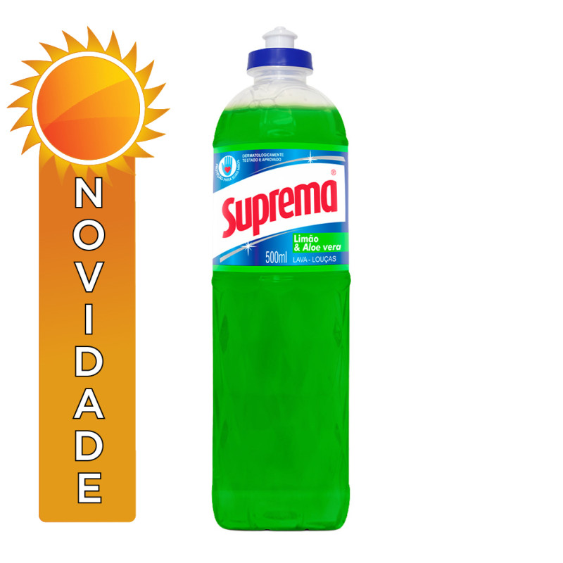 LAVA-LOUÇAS LÍQUIDO SUPREMA 500ML LIMÃO - CX COM 24 UN