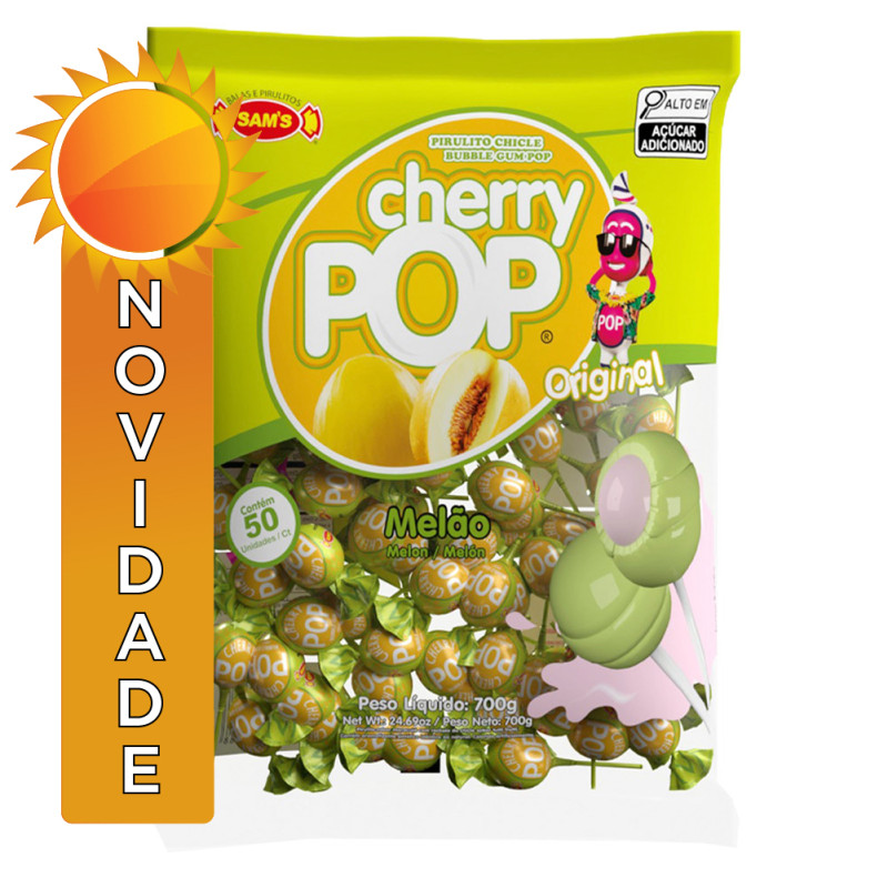 PIRULITO CHERRY POP SAM'S 14GR ORIGINAL MELÃO - PC COM 50 UN