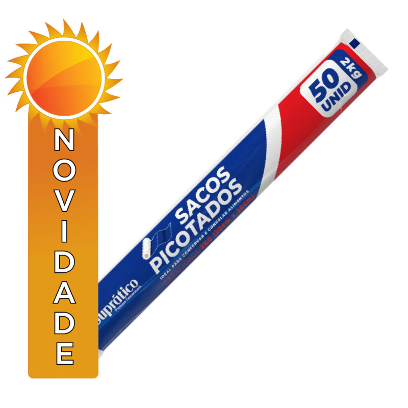 SACO PICOTADO SUPRÁTICO C/50UN 2 KILOS  20X40CM - CX COM 25 UN