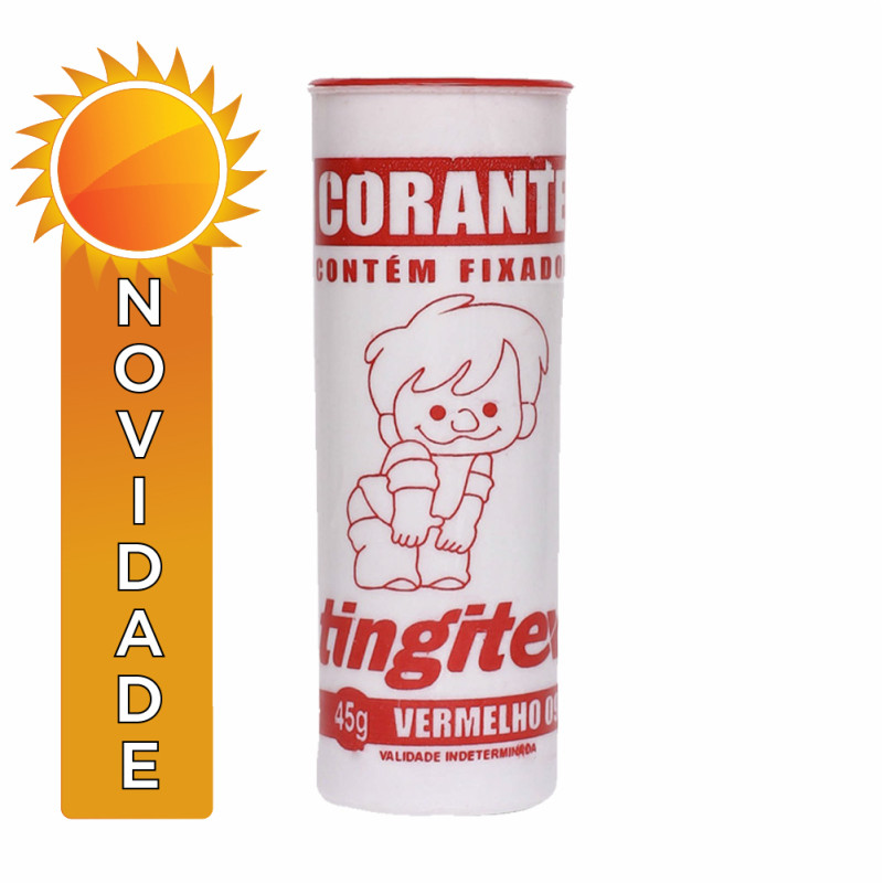 CORANTE PARA ROUPA TINGITEX 45GR VERMELHO - PC COM 6 UN