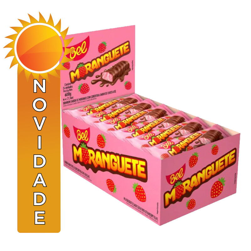 CHOCOLATE MORANGUETE BEL 25GR MORANGO - DP COM 24 UN