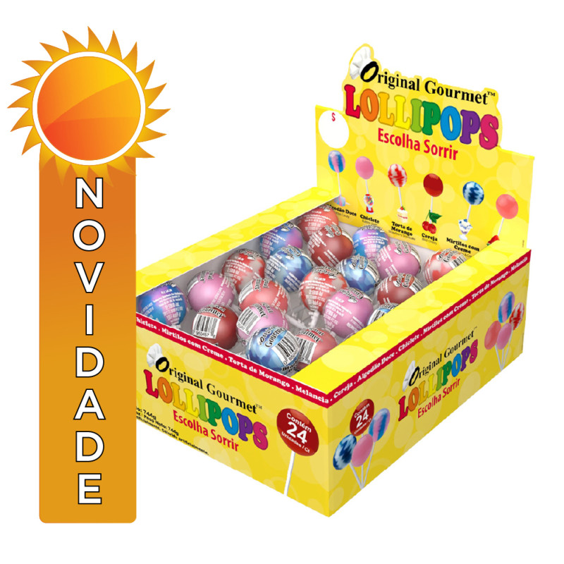 PIRULITO LOLLIPOPS SAM'S 31GR ORIGINAL GOURMET SORTIDOS - DP COM 24 UN