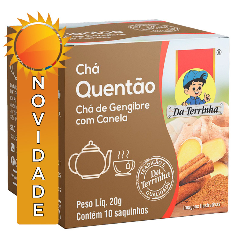 CHÁ DA TERRINHA 11,2GR QUENTÃO GENGIBRE E CANELA - FD COM 10 UN