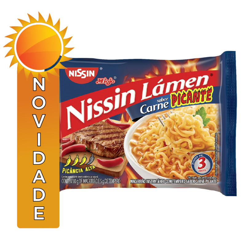 MACARRÃO INSTANTÂNEO NISSIN MIOJO 85GR CARNE PICANTE - CX COM 50 UN