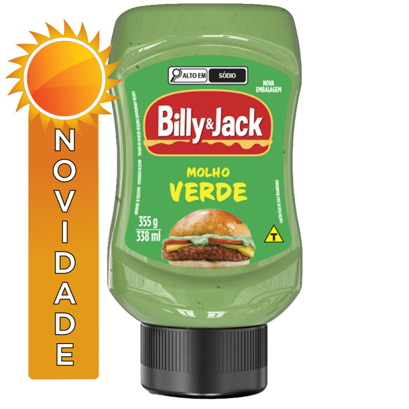 MOLHO VERDE BILLY & JACK 355GR - CX COM 12 UN