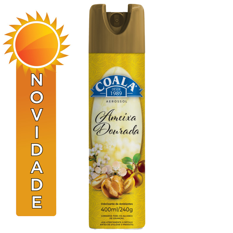 ODORIZANTE DE AMBIENTE AEROSOL COALA 400ML  AMEIXA DOURADA - CX COM 6 UN