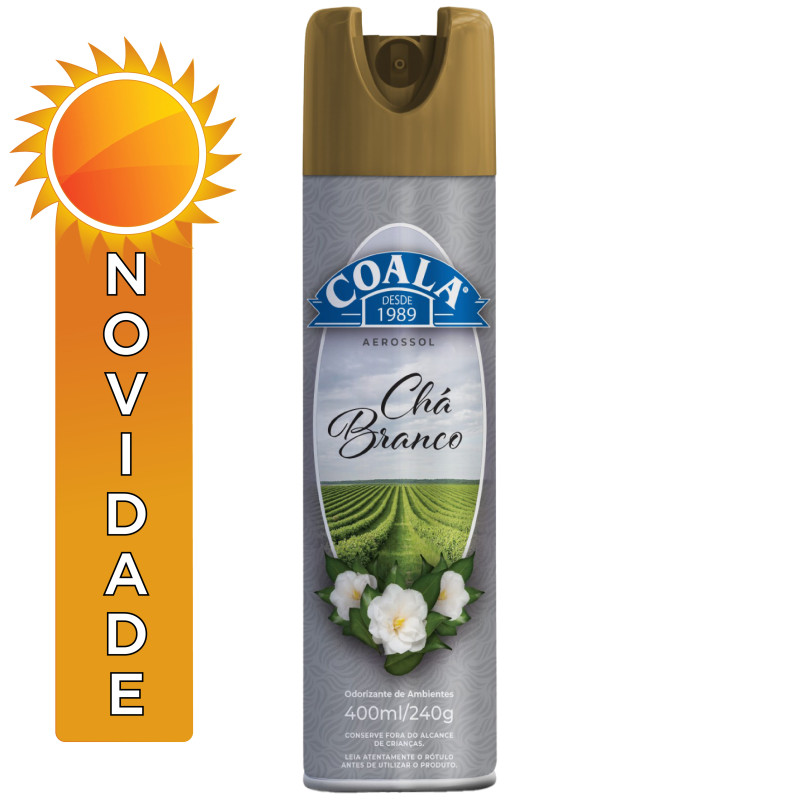 ODORIZANTE DE AMBIENTE AEROSOL COALA 400ML  CHÁ BRANCO - CX COM 6 UN