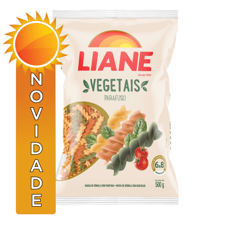 MACARRÃO DE VEGETAIS LIANE 500GR PARAFUSO - FD COM 24 PC