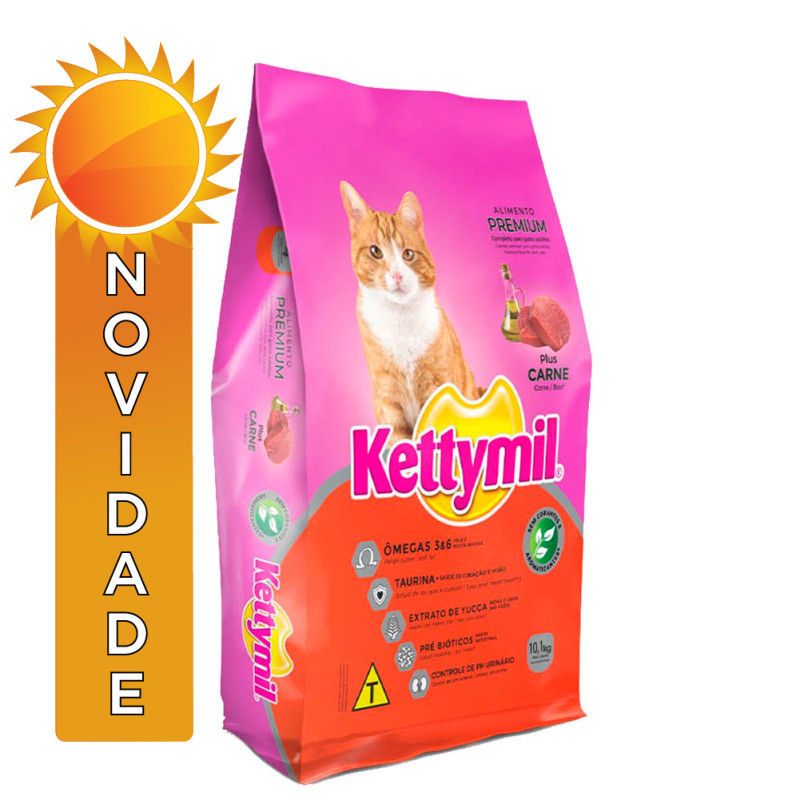 RAÇÃO KETTYMIL PLUS 10.1 KILOS SABOR CARNE - UNIDADE