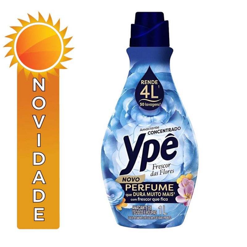 AMACIANTE CONCENTRADO YPÊ 1 LITRO FRESCOR DAS FLORRES - CX COM 12 UN