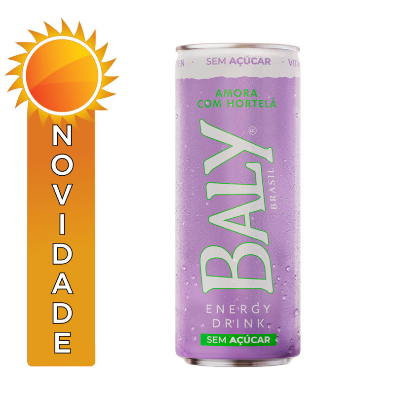 ENERGÉTICO BALY SEM ACÚÇAR 250ML AMORA COM HORTELÃ - FD COM 6 UN