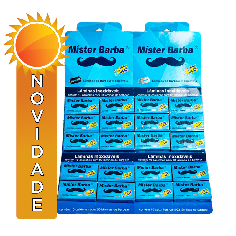 LÂMINA DE BARBEAR MÍSTER BARBA 1X3UN CRT - CARTELA COM 20 UN