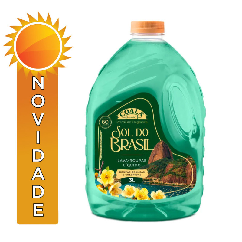 LAVA ROUPA LIQUIDO COALA 3LT - SOL DO BRASIL CX COM 4 UN