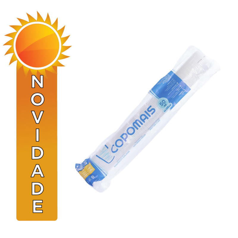 COPO DESCARTÁVEL COPOMAIS 100X50ML BRANCO - CX COM 50 UN